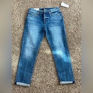 7 For All Man Kind Josephina Straight Leg, Faded Blue, Button Fly Jeans